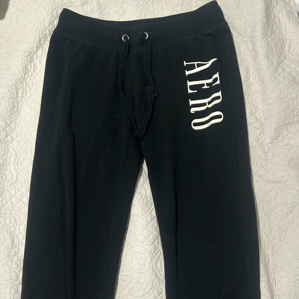 Aeropostale Black Track Pants with White Logo
